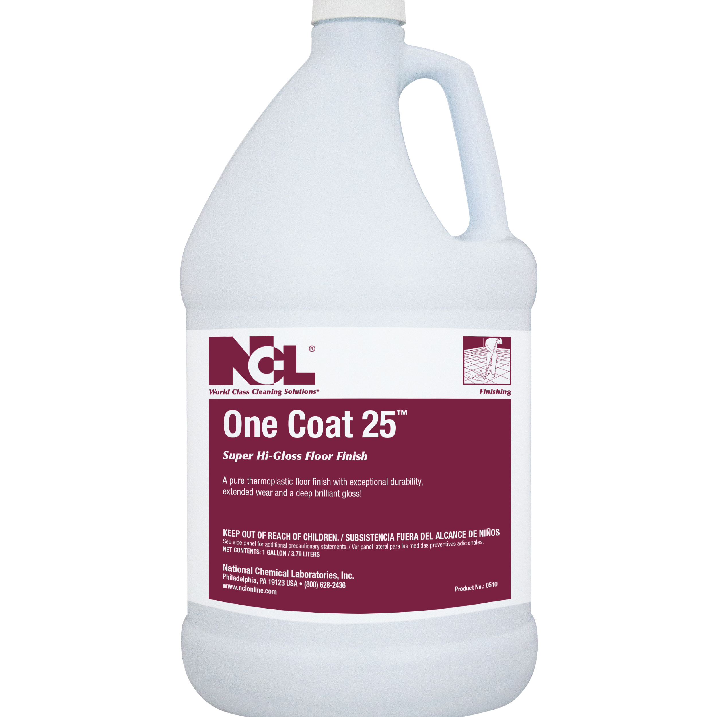  ONE COAT 25 Super High Gloss Floor Finish 4/1 Gal. Case (NCL0510-29) 