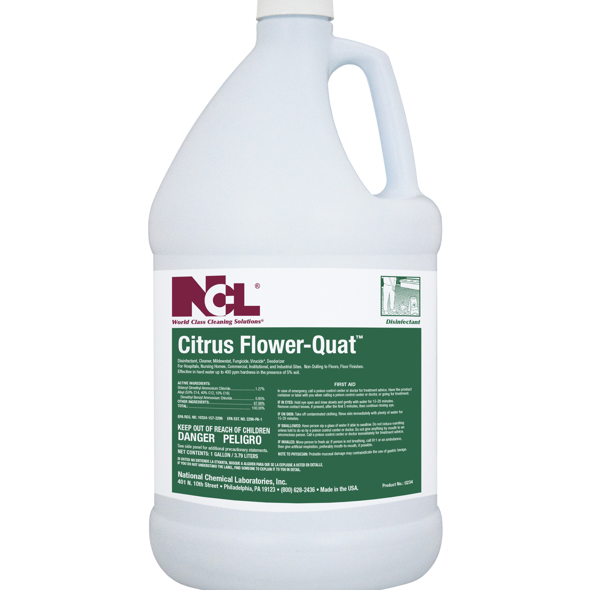  CITRUS FLOWER-QUAT Disinfectant Cleaner 4/1 Gal. Case (NCL0234-29) 