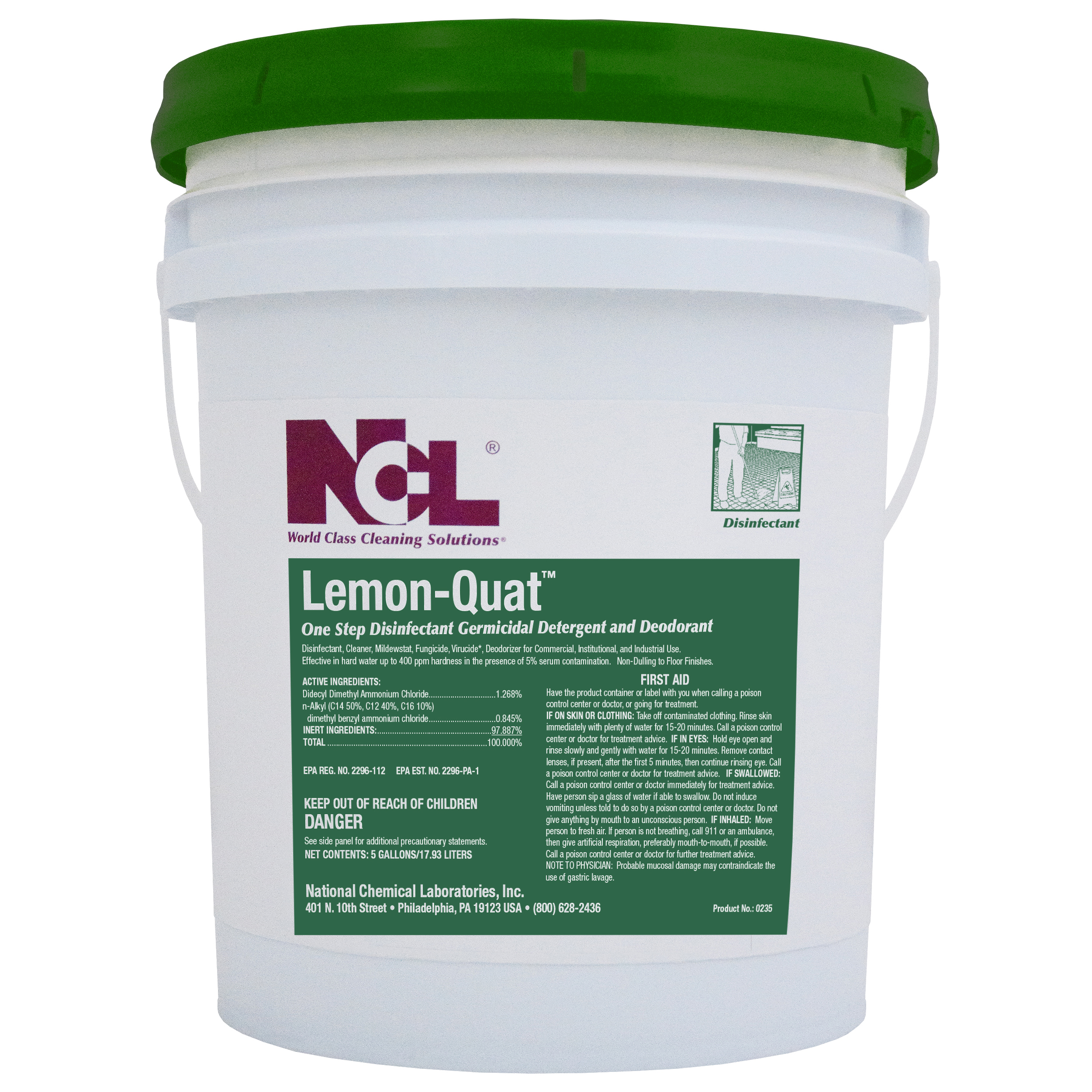  LEMON-QUAT Disinfectant Cleaner 5 Gal. Pail (NCL0235-21) 