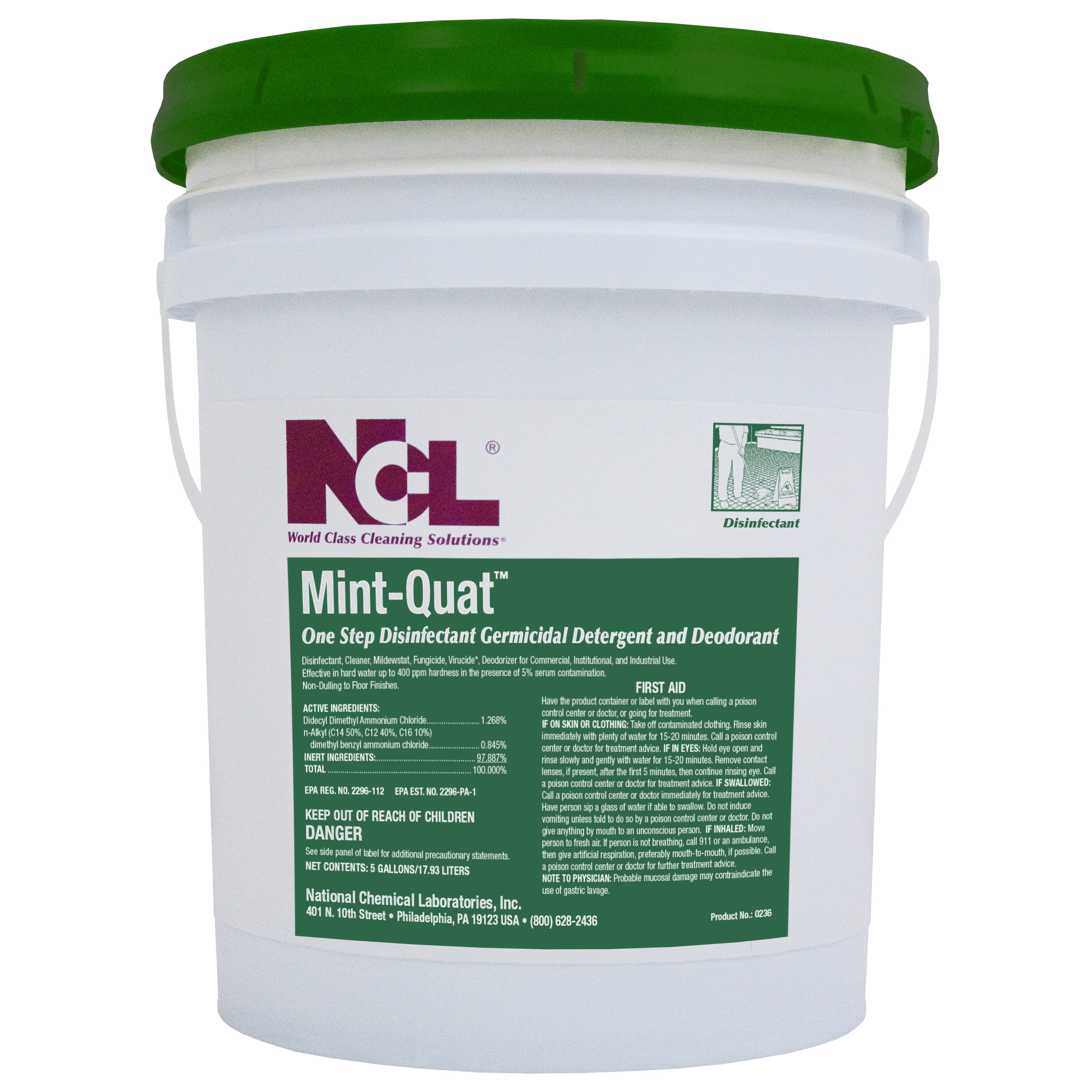  MINT-QUAT Disinfectant Cleaner 5 Gal. Pail (NCL0236-21) 