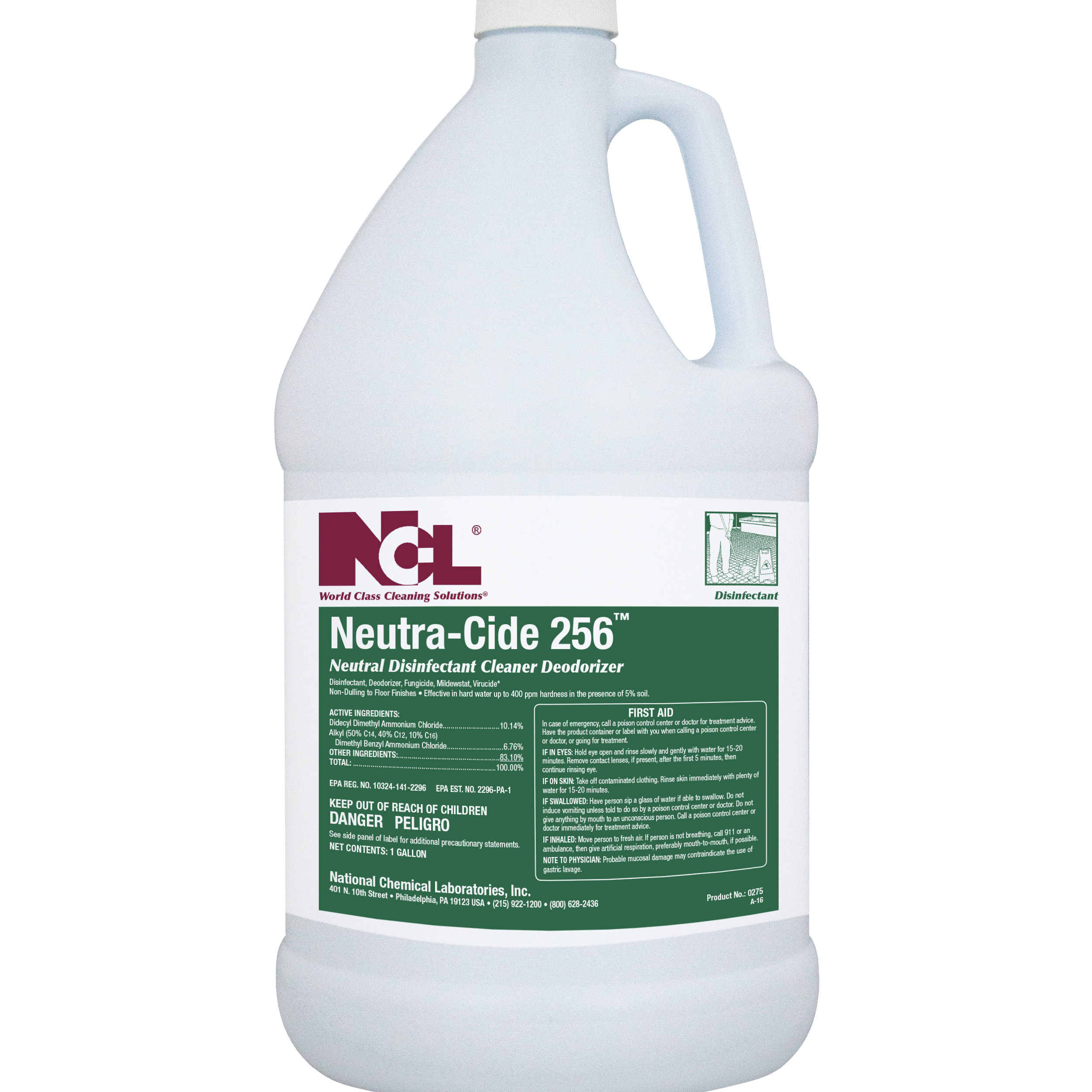  NEUTRA-CIDE 256 Neutral Disinfectant Cleaner / Deodorizer 4/1 Gal. Case (NCL0275-29) 