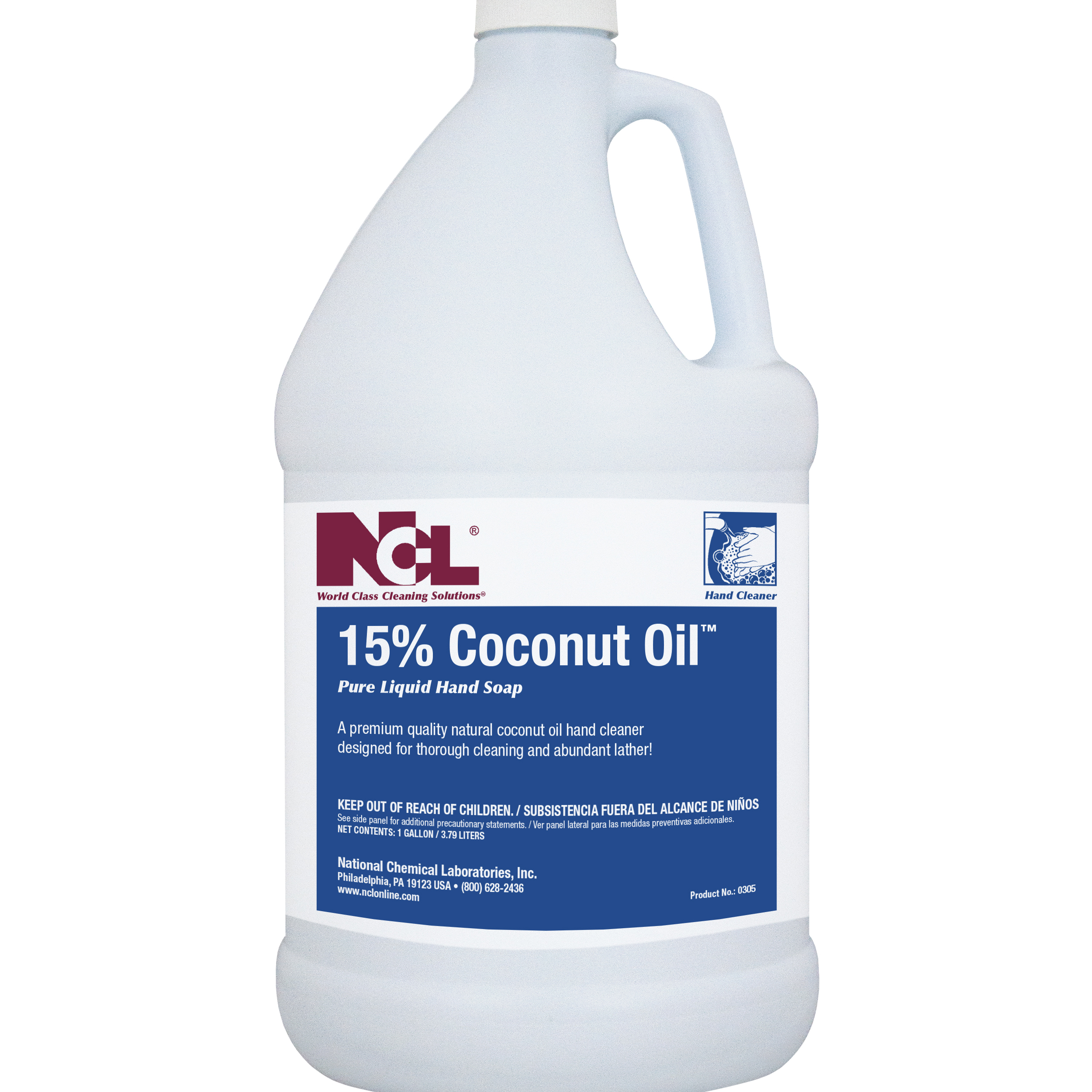  15% COCONUT OIL Pure Liquid Hand Soap 4/1 Gal. Case (NCL0305-29) 