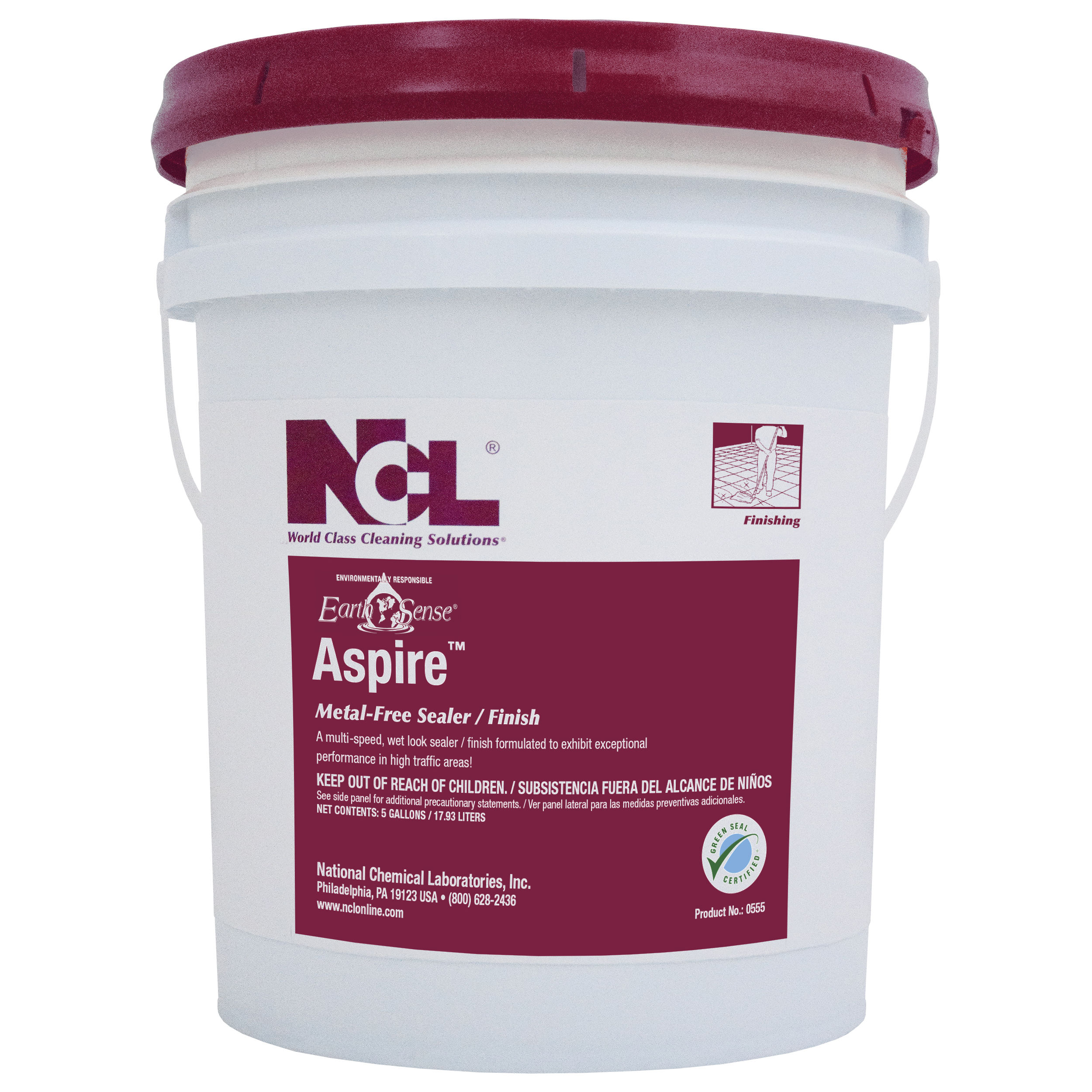  ASPIRE Environmentally Responsible Metal Free Floor Sealer / Finish 5 Gal. Pail (NCL0555-21) 