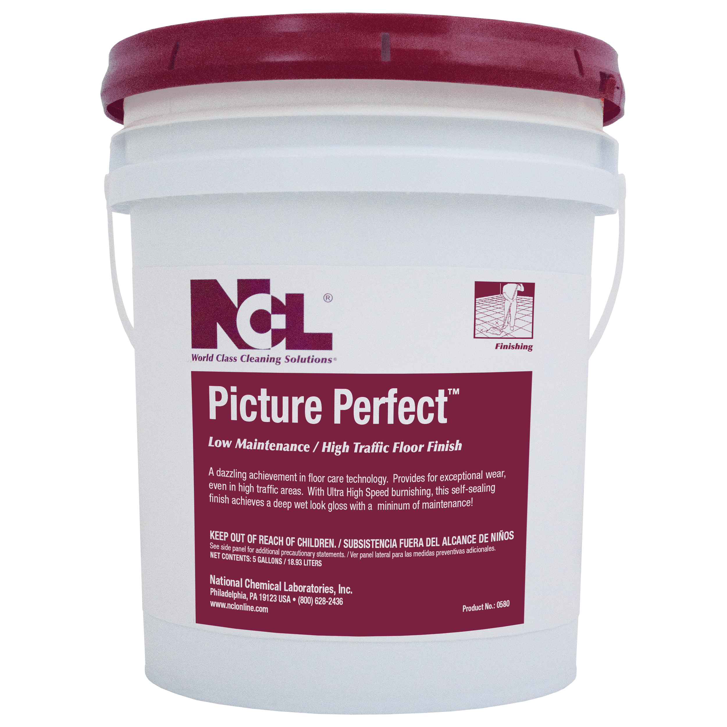  PICTURE PERFECT Low Maintenance / High Traffic UHS Floor Finish 5 Gal. Pail (NCL0580-21) 