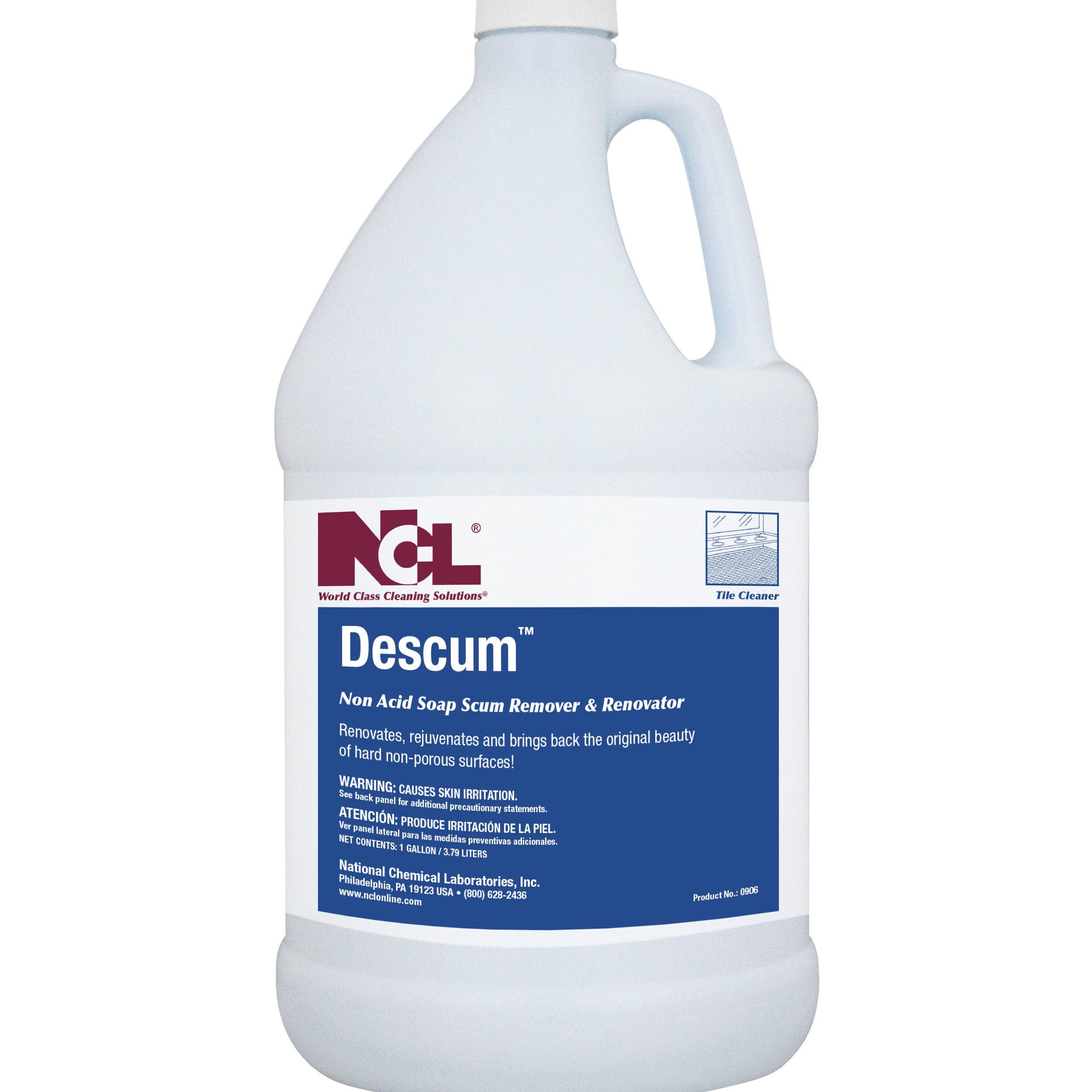  DESCUM Non-Acid Soap Scum Remover & Renovator 4/1 Gal. Case (NCL0906-29) 