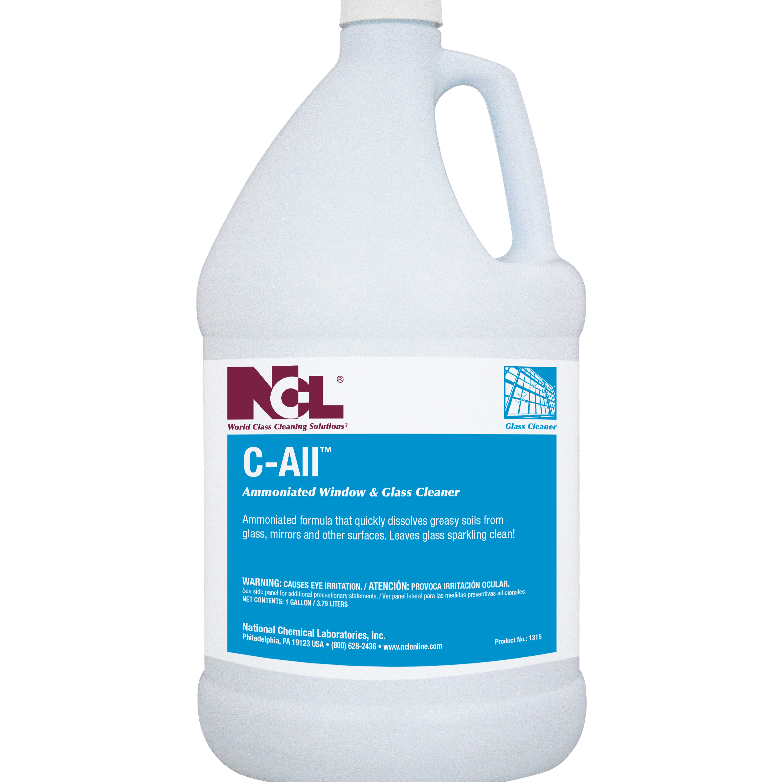  C-ALL Ammoniated Glass & Window Cleaner 4/1 Gal. Case (NCL1315-29) 