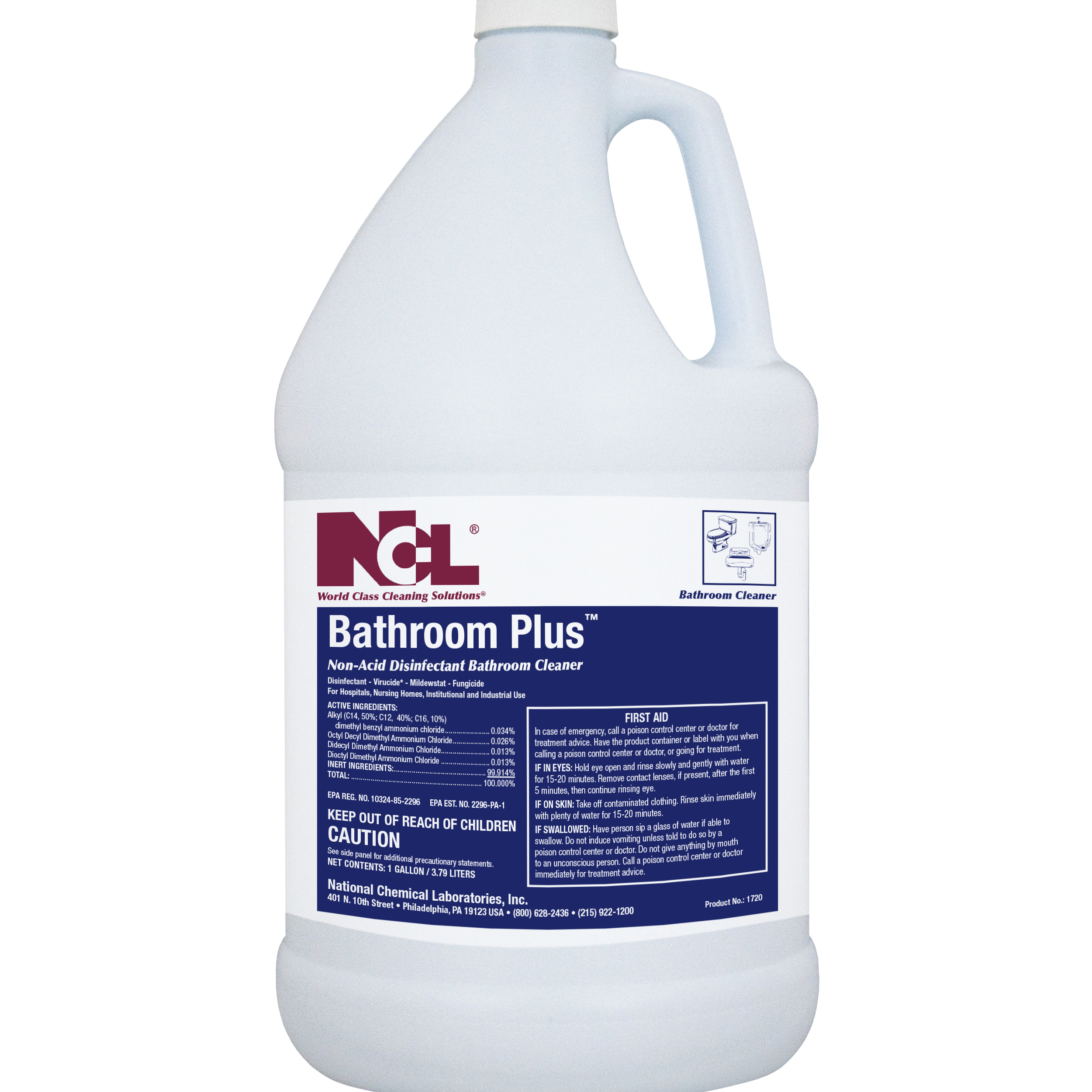  BATHROOM PLUS Non-Acid Disinfectant Bathroom Cleaner 4/1 Gal. Case (NCL1720-29) 