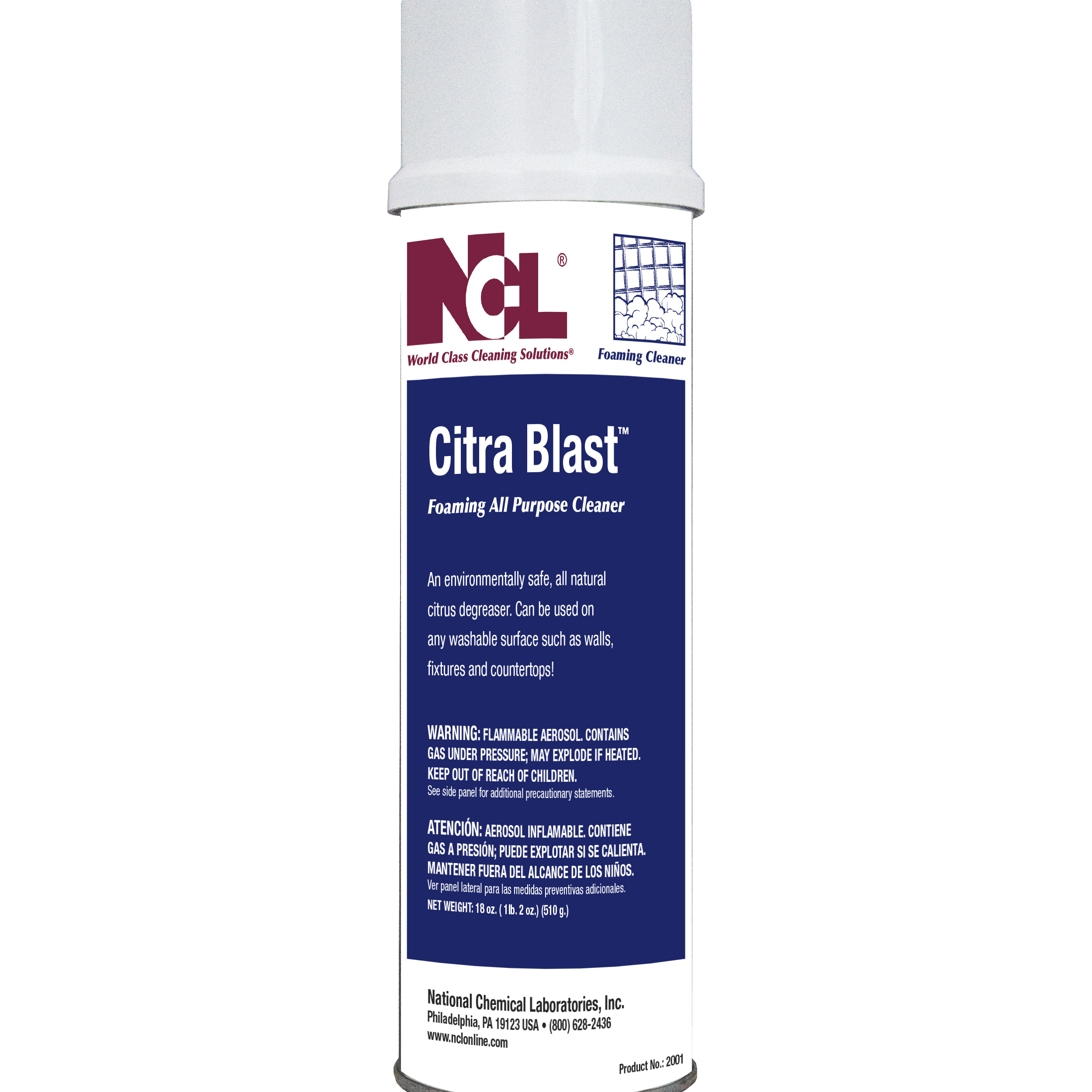  CITRA BLAST Foaming All Purpose Cleaner, aerosol 12/18 oz Aerosol Case (NCL2001) 