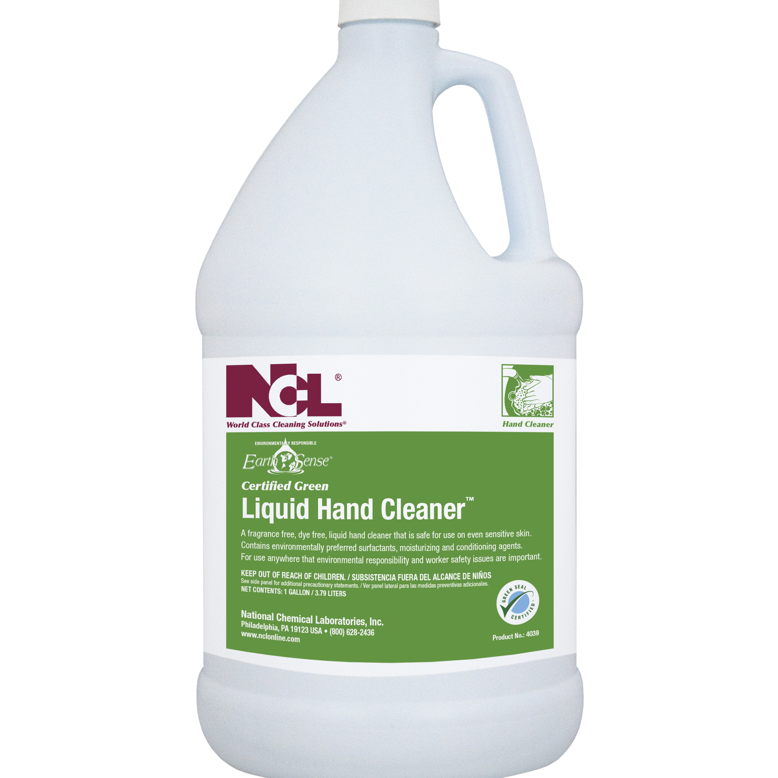  Earth Sense Certified Green LIQUID HAND CLEANER 4/1 Gal. Case (NCL4039-29) 