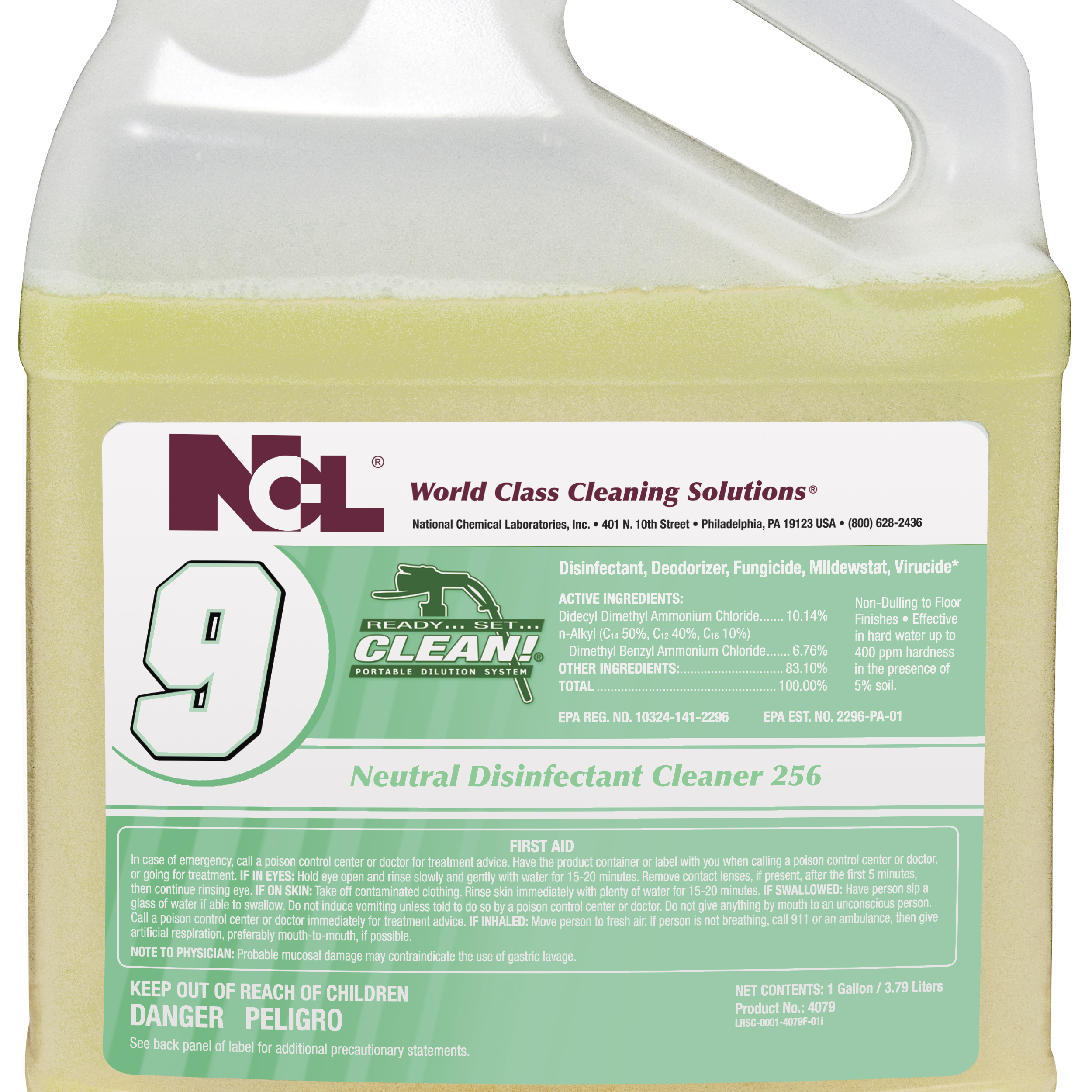  RSC #9 Neutral Disinfectant Cleaner 256 4/1 RSC Gal. Case (NCL4079-35) 