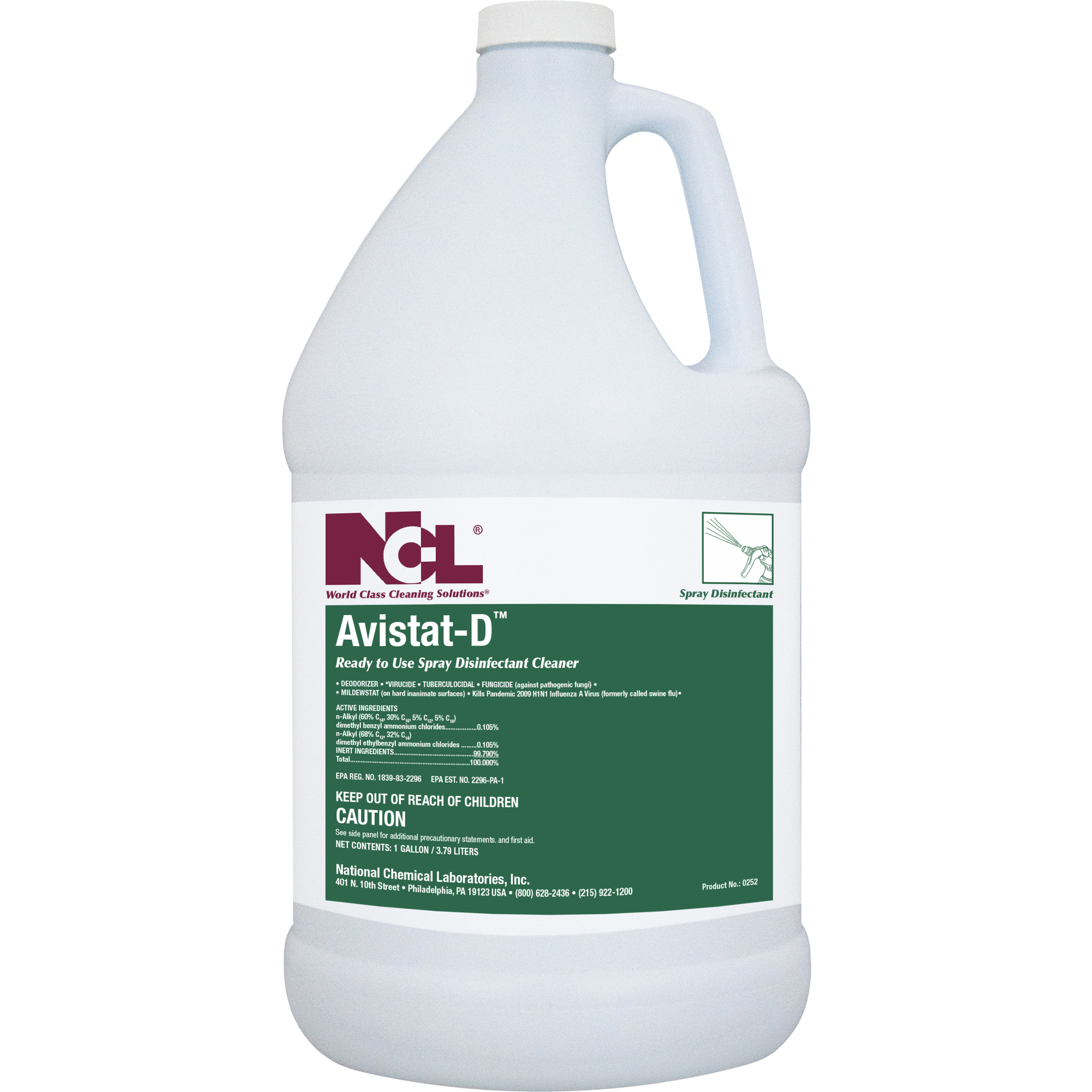  AVISTAT-D Ready-To-Use Spray Disinfectant Cleaner 4/1 Gallon Case (NCL0252-29) 